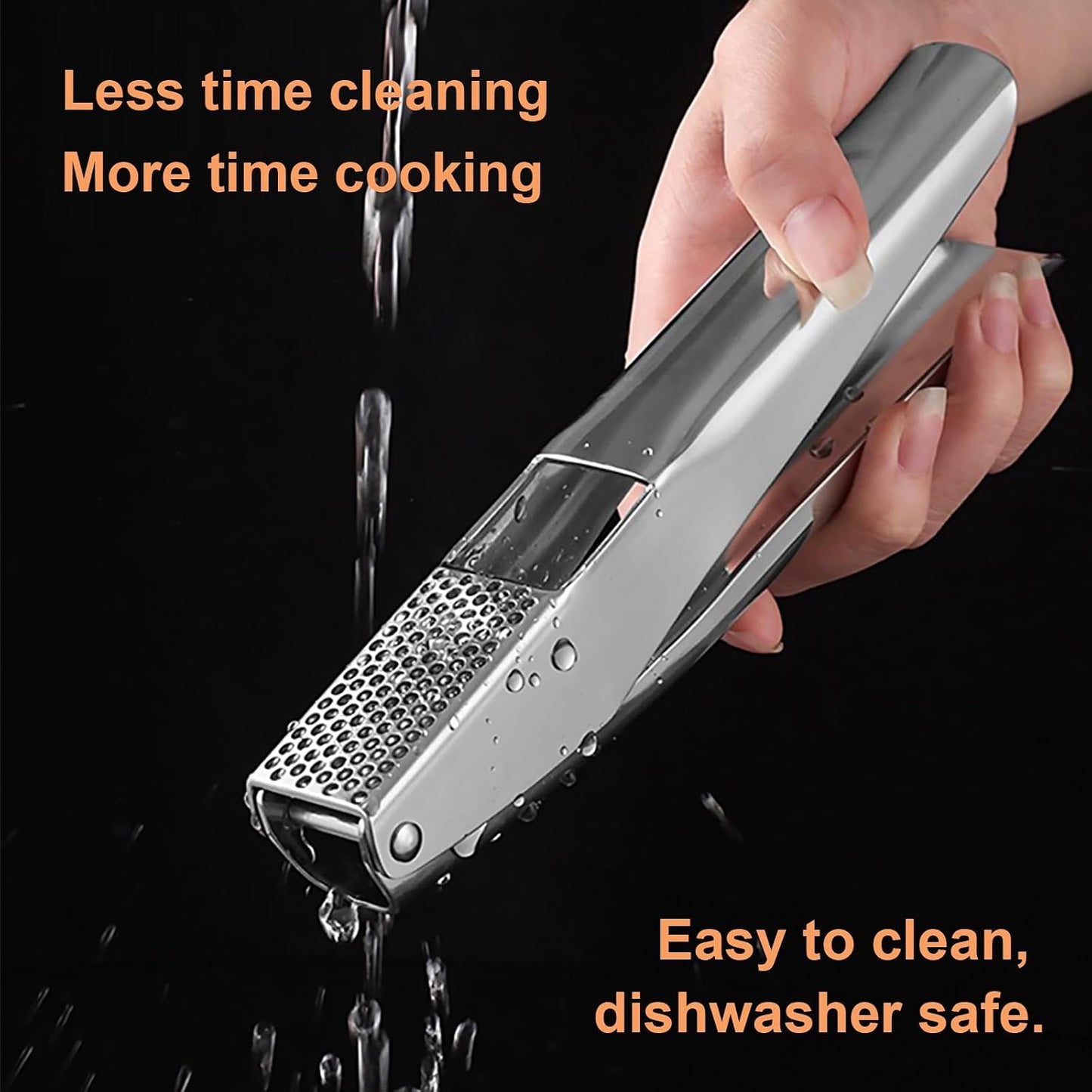 Stainless Steel Garlic Press, Garlic Crusher, Dishwasher Safe