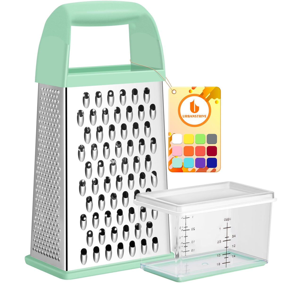 Cheese Grater With Container Box Grater Stainless Steel Kitchen Black