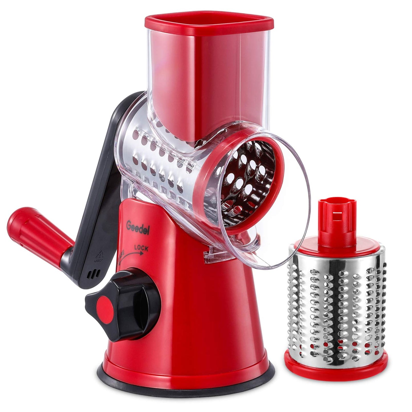 Geedel Rotary Cheese Grater Hand Crank, Cheese Shredder Vegetable Slicer