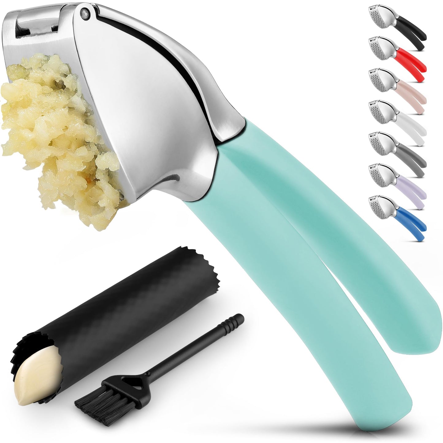 Zulay Kitchen Metal Comfort Grip Garlic Press