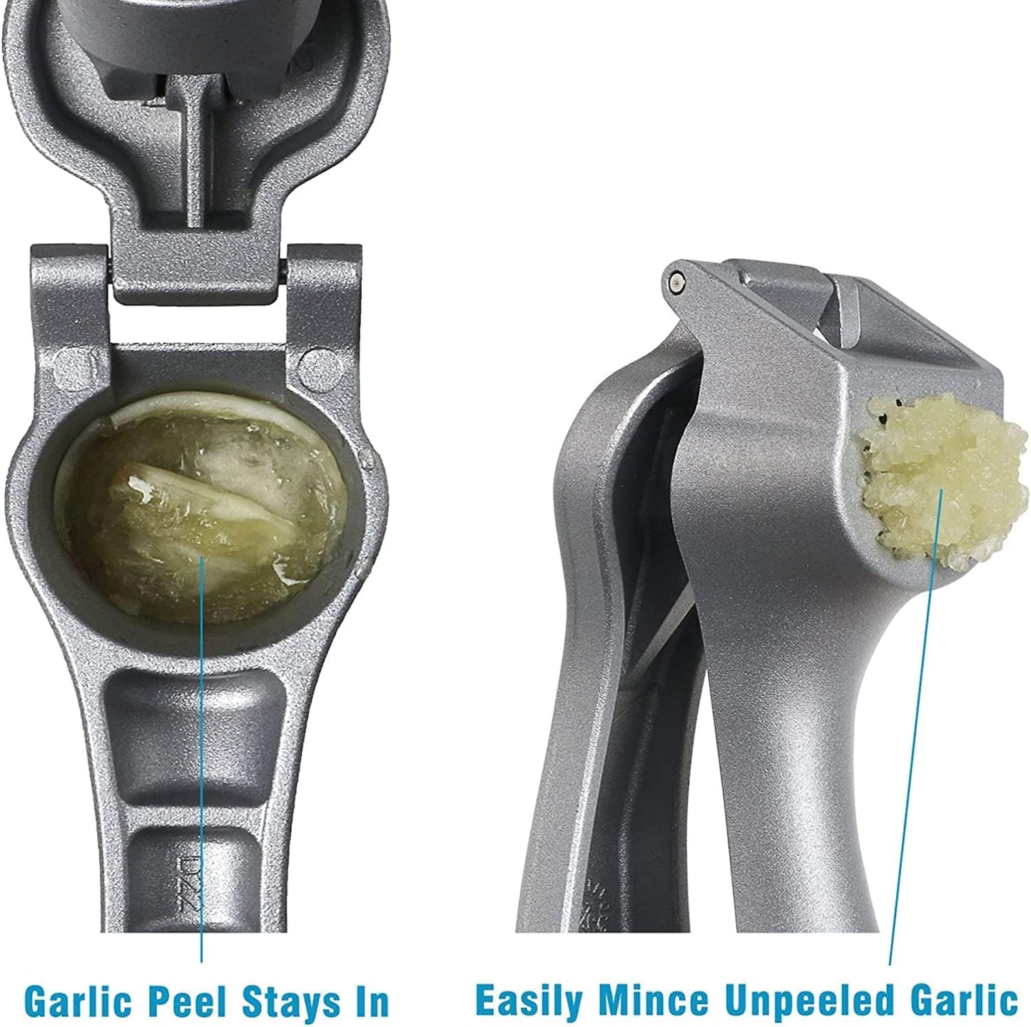 Pamperεd Chεf Garlic Press, Garlic Mincer Easy-squeeze Ergonomic Handle, No Need To Peel, Rust Proof, Professional Ginger Press & Garlic Crusher with Handy Cleaning Brush- Dishwasher Safe