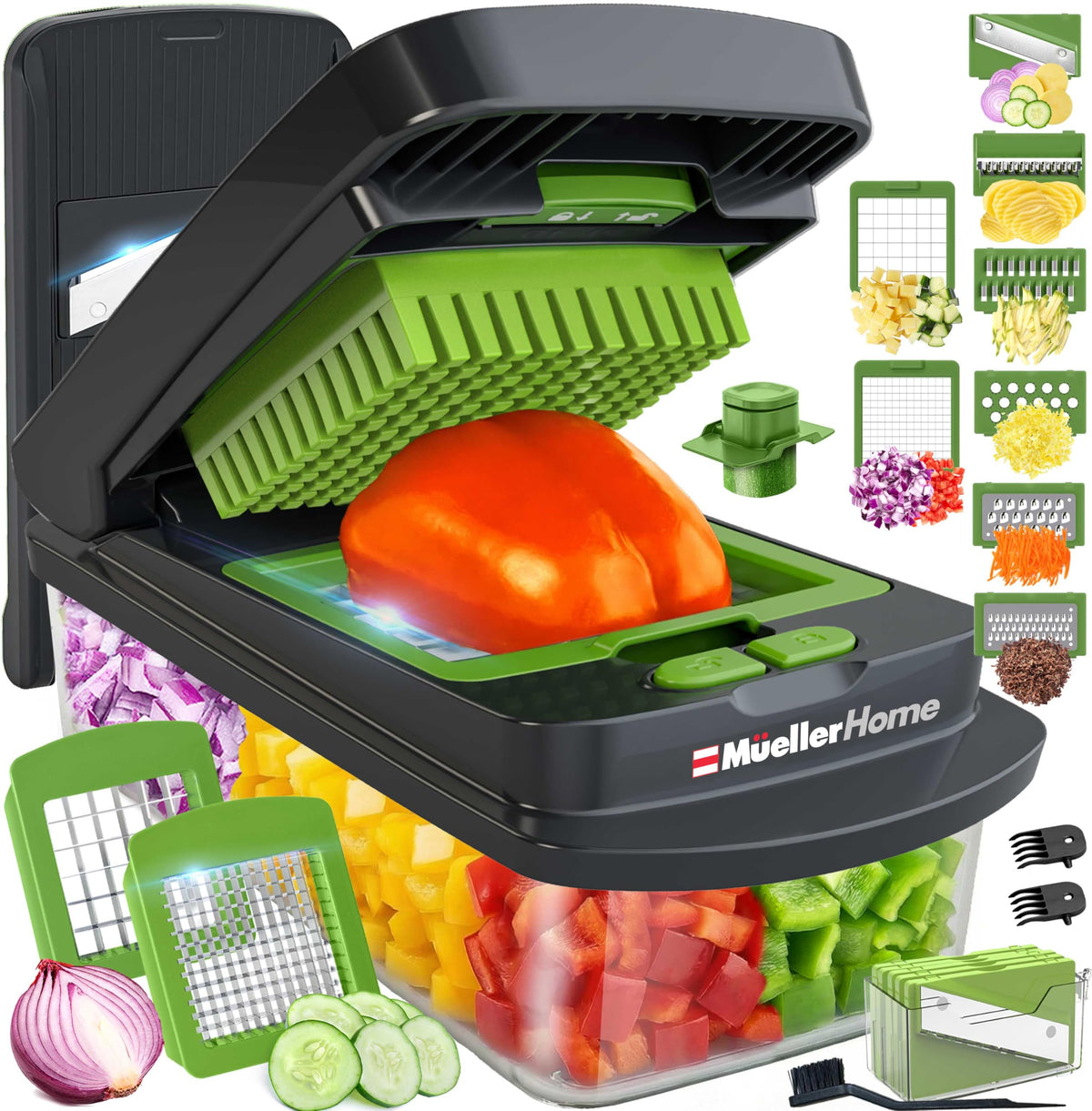 MUELLER HOME ULTIMATE 12 Blade Vegetable Chopper & Mandoline Slicer