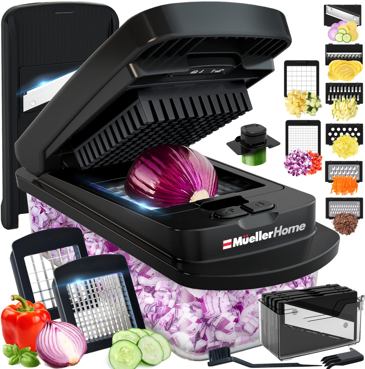MUELLER HOME ULTIMATE 12 Blade Vegetable Chopper & Mandoline Slicer