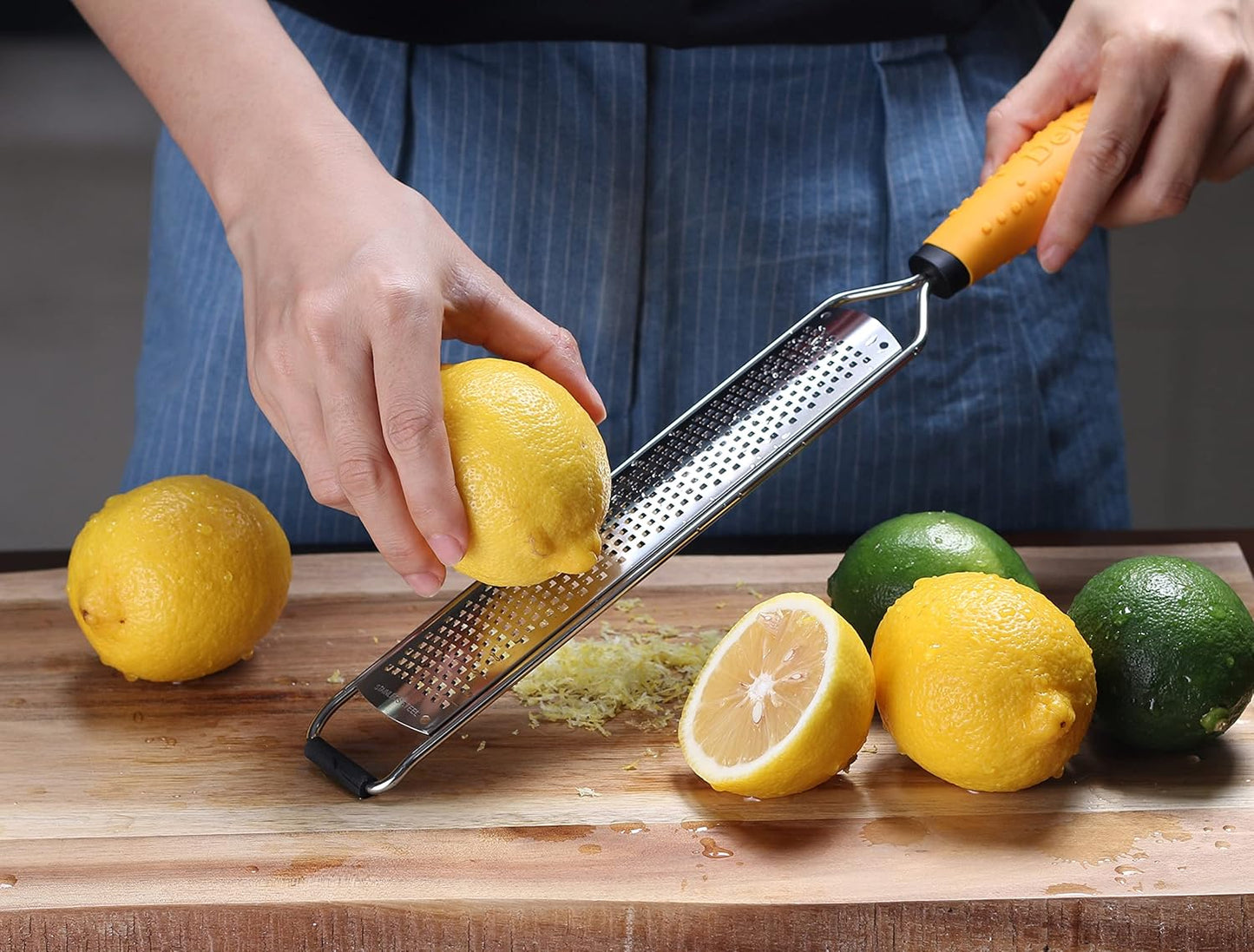 Deiss PRO Lemon Zester & Heavy Duty Grater - Parmesan, Garlic, Nutmeg, Chocolate, Fruits, Vegetables, Ginger & Cheese Shredder