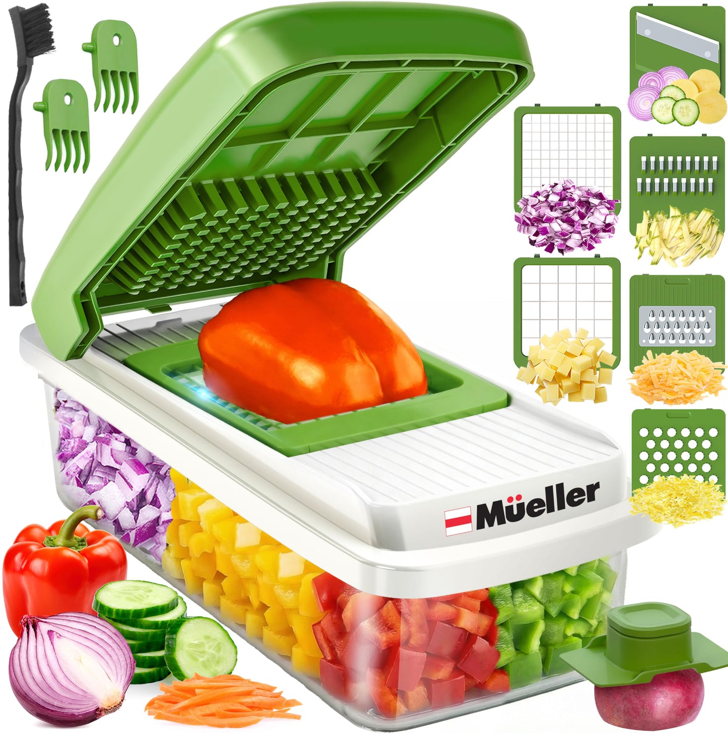 Mueller Vegetable Chopper Mandoline Slicer, Food Veggie Chopper