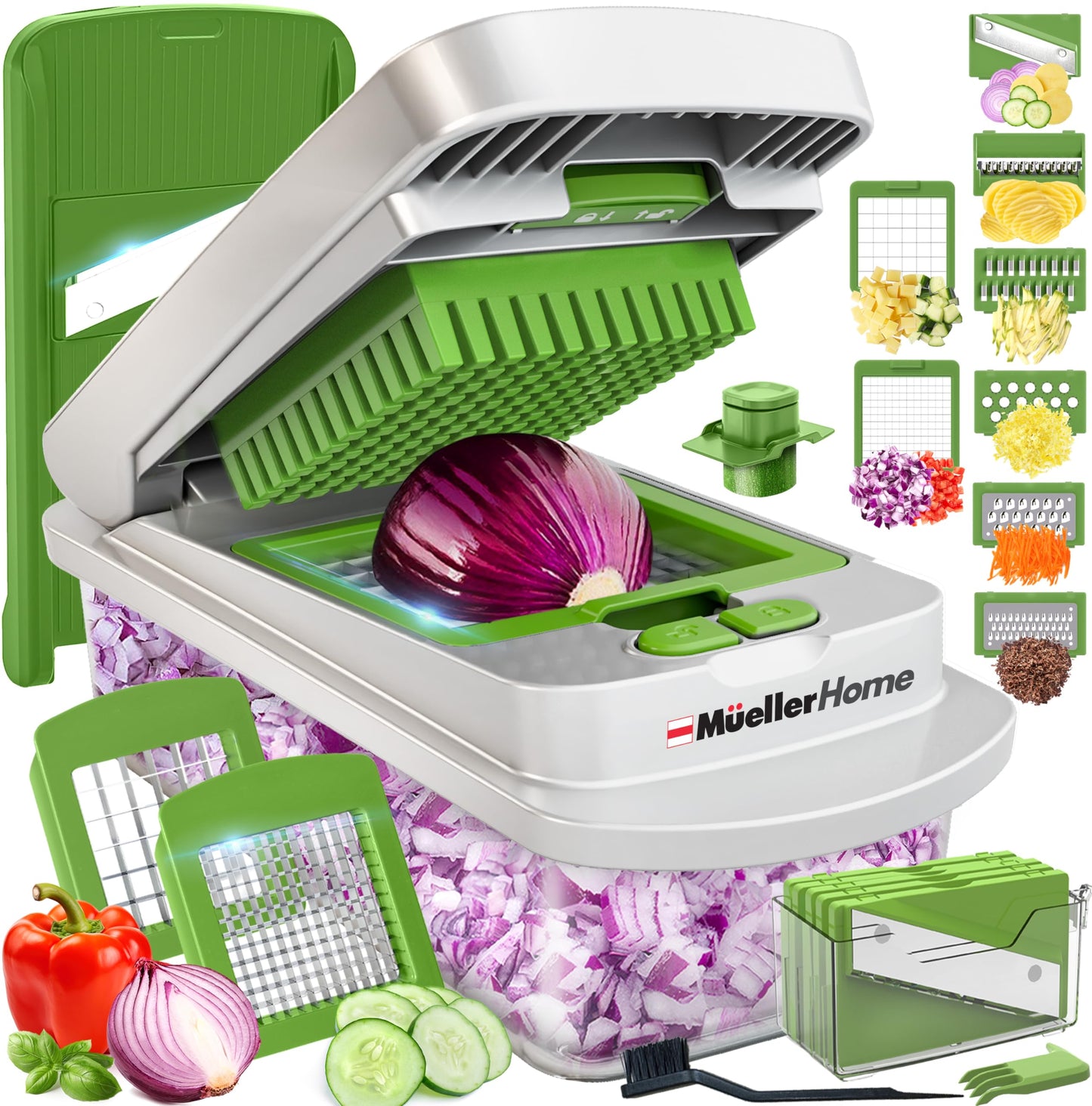 MUELLER HOME ULTIMATE 12 Blade Vegetable Chopper & Mandoline Slicer