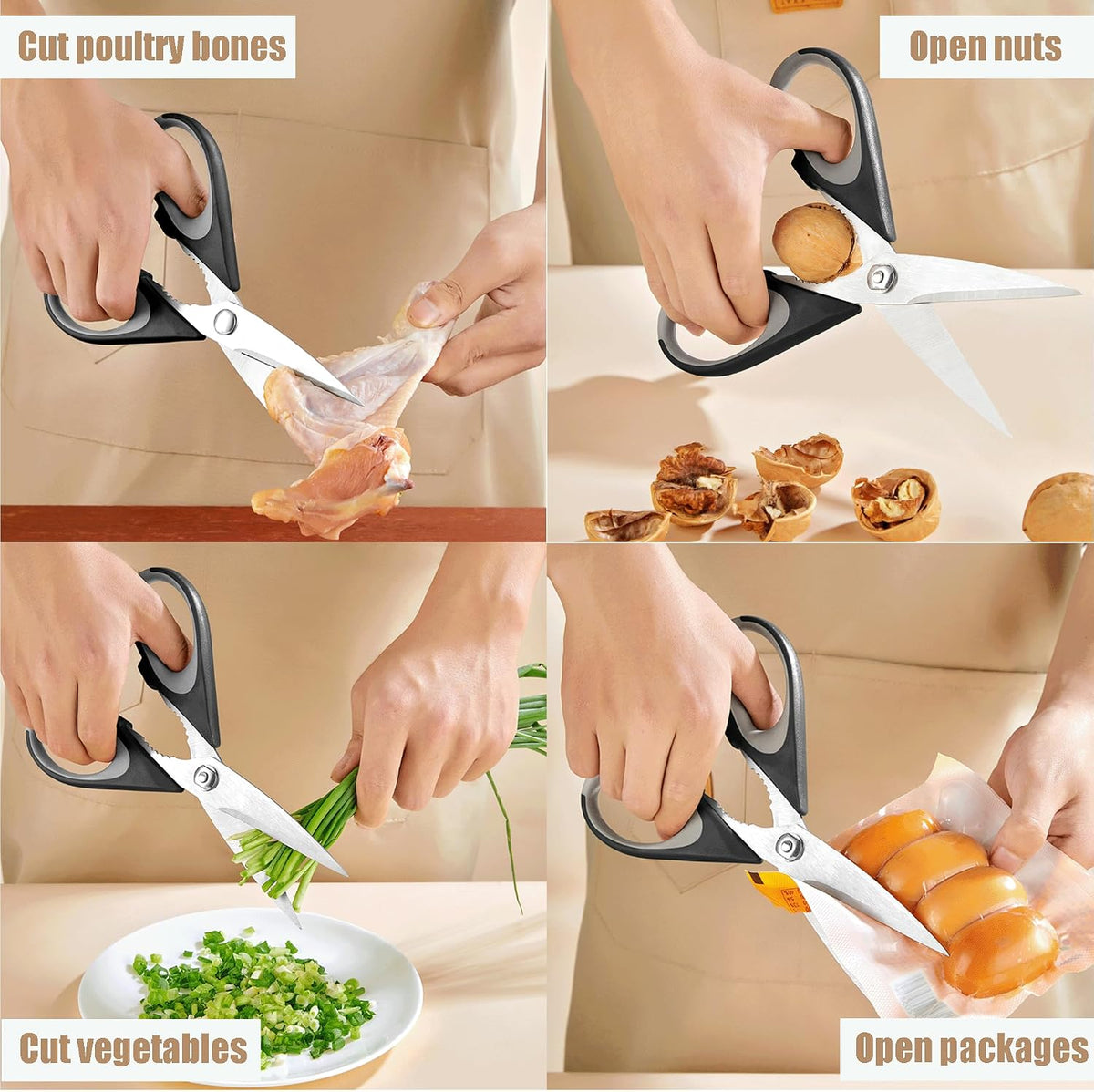 OMDAR 3 Pack Kitchen Scissors - Food Grade Kitchen Shears