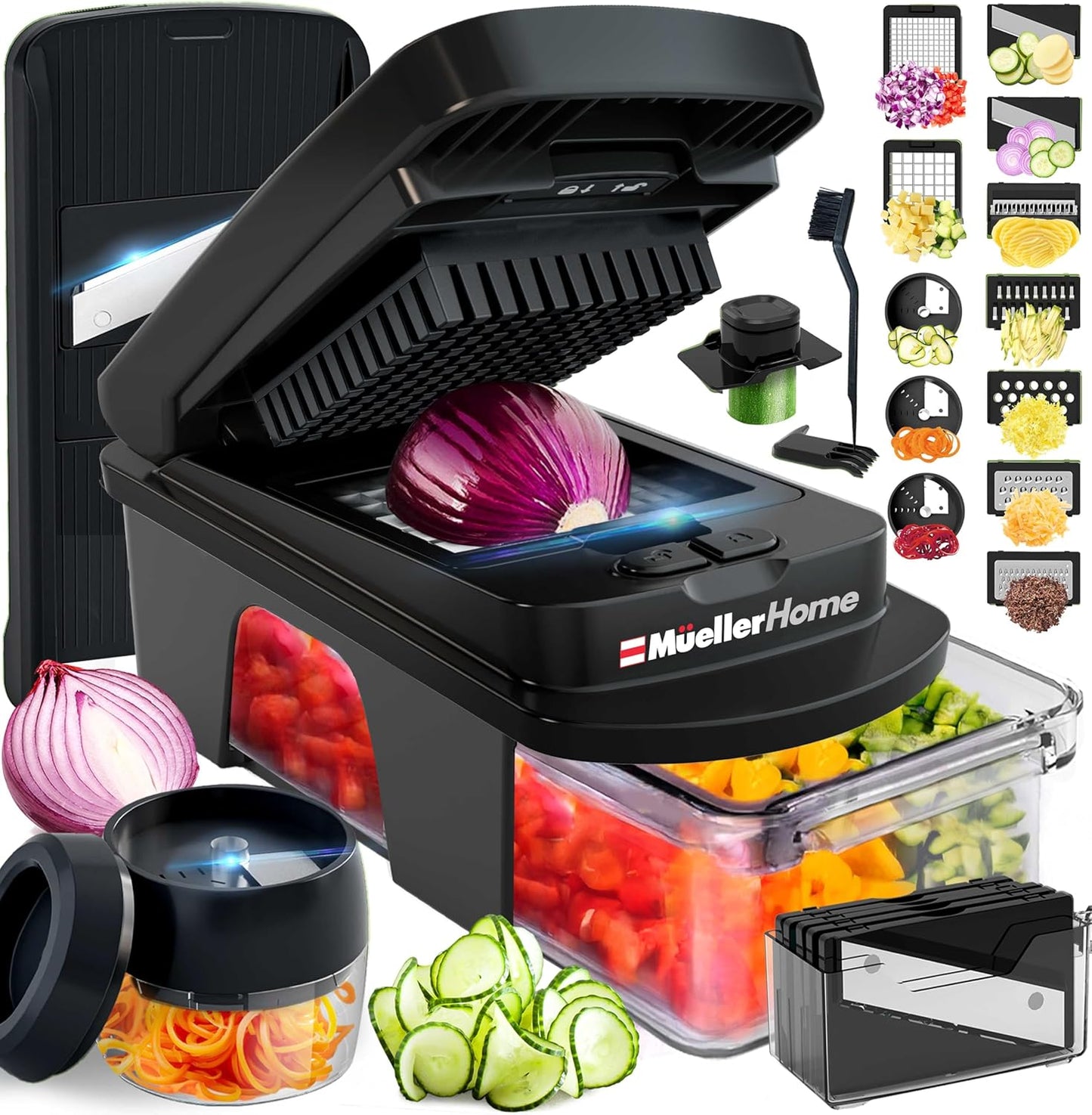 MUELLER HOME ULTIMATE 12 Blade Vegetable Chopper & Mandoline Slicer