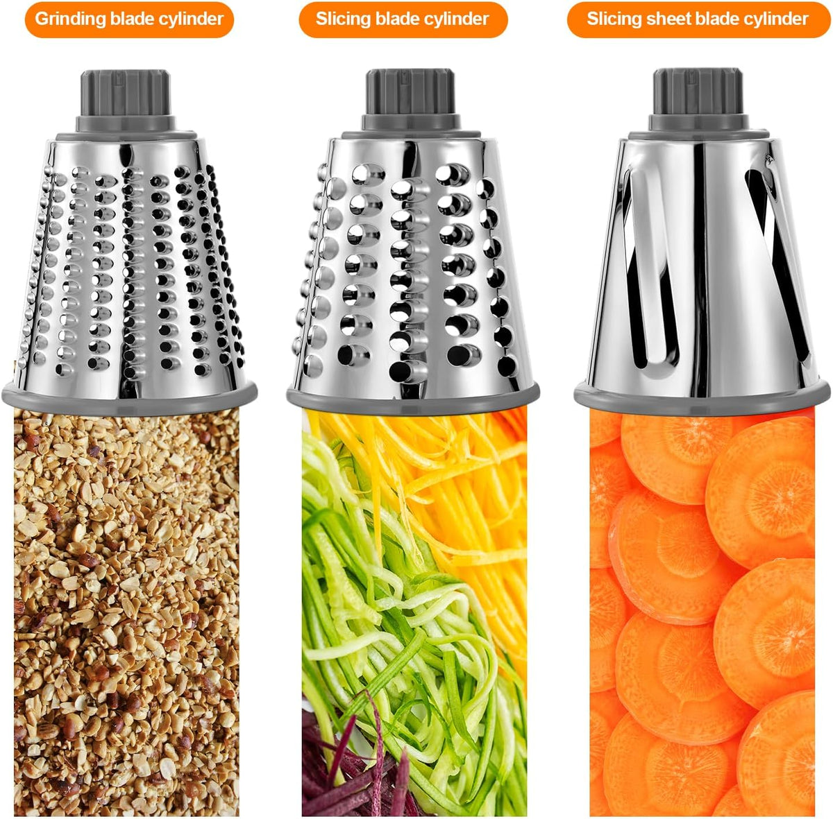 Rotary Cheese Grater Manual Hand Crank 3-in-1 Vegetable Shredde
