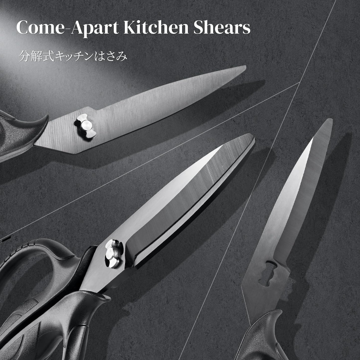 EMOJOY Titanium Kitchen Scissors, Japanese 5Cr15MoV Steel, Detachable