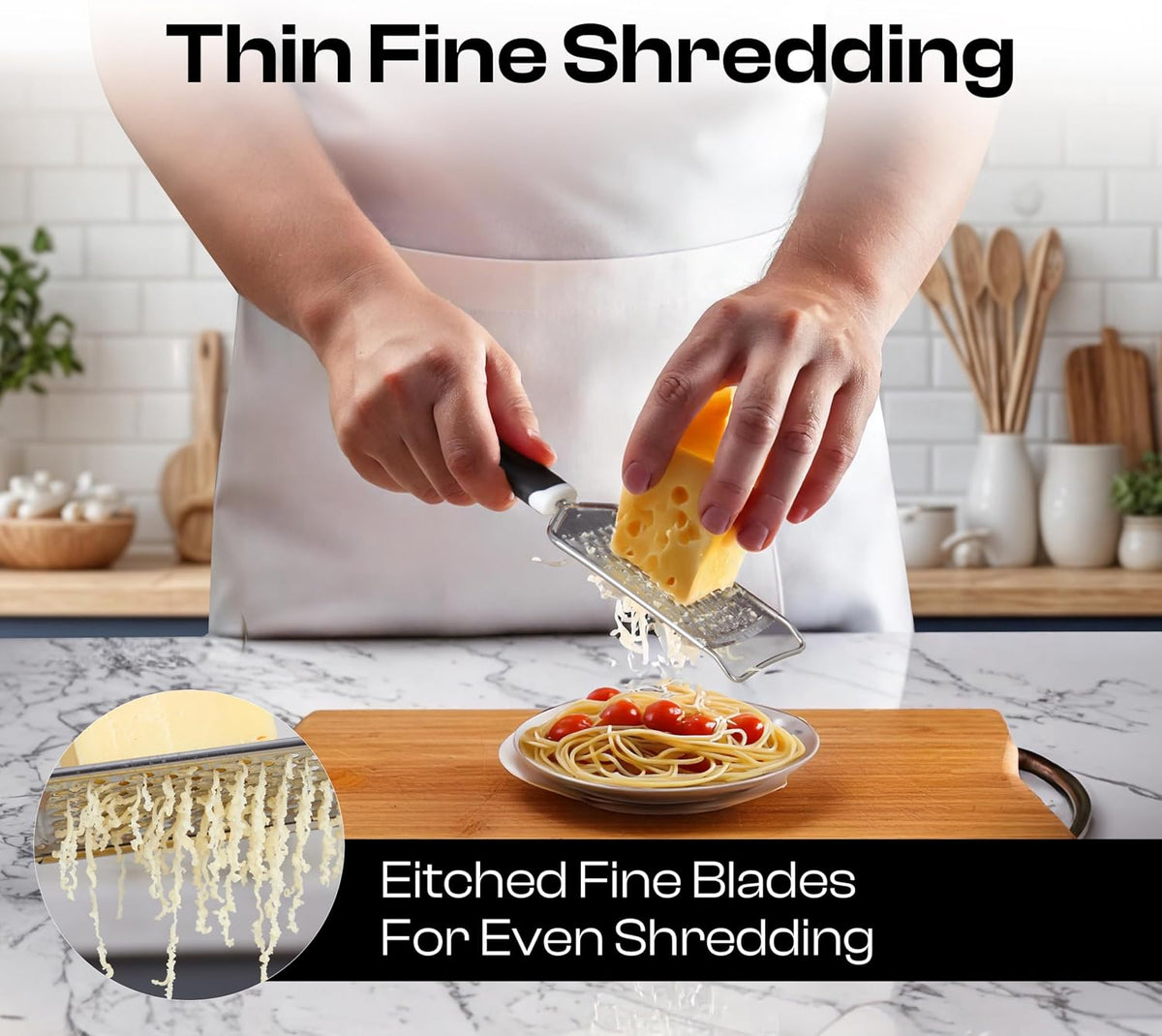 Handheld Cheese Grater & Cheese Shredder – Stainless Steel, Rust-Proof | Non-Slip Handle, Durable Flat Grater for Parmesan, Chocolate, Spices, Vegetables & More – Multi-Purpose & Easy to Clean
