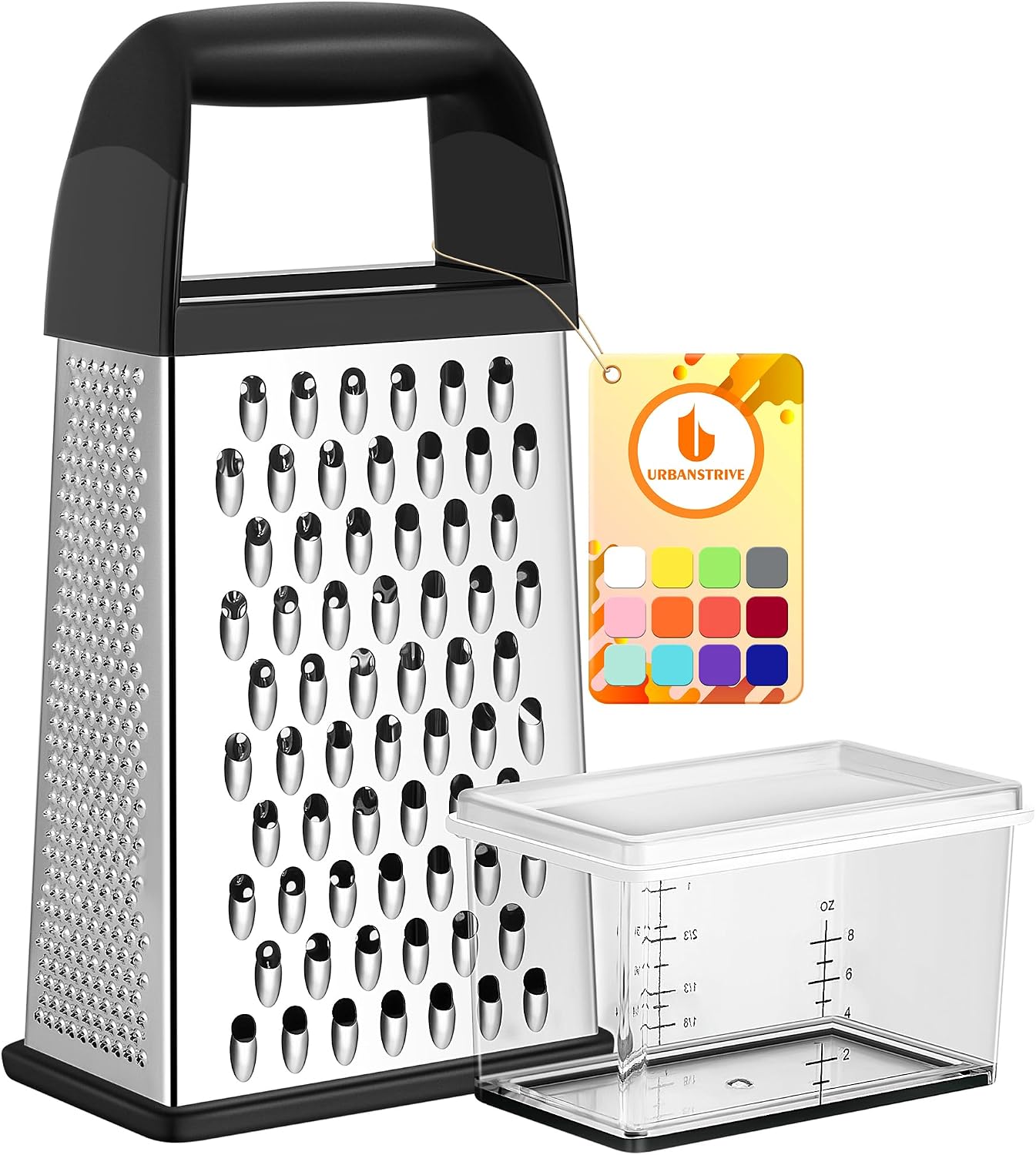Cheese Grater With Container Box Grater Stainless Steel Kitchen Black