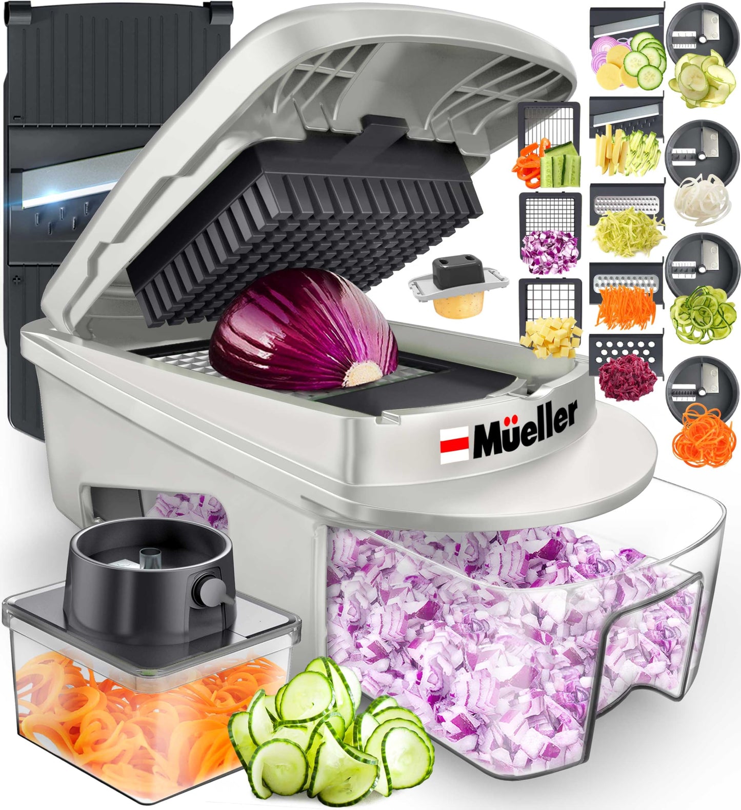 MUELLER HOME ULTIMATE 12 Blade Vegetable Chopper & Mandoline Slicer