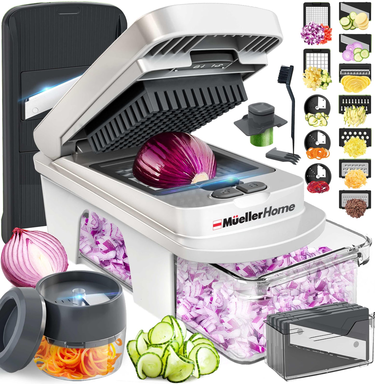 MUELLER HOME ULTIMATE 12 Blade Vegetable Chopper & Mandoline Slicer